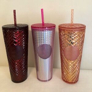 STARBUCKS 2021/2022 Tumblers 24oz Jeweled Venti Cold Cup Bundle NEW